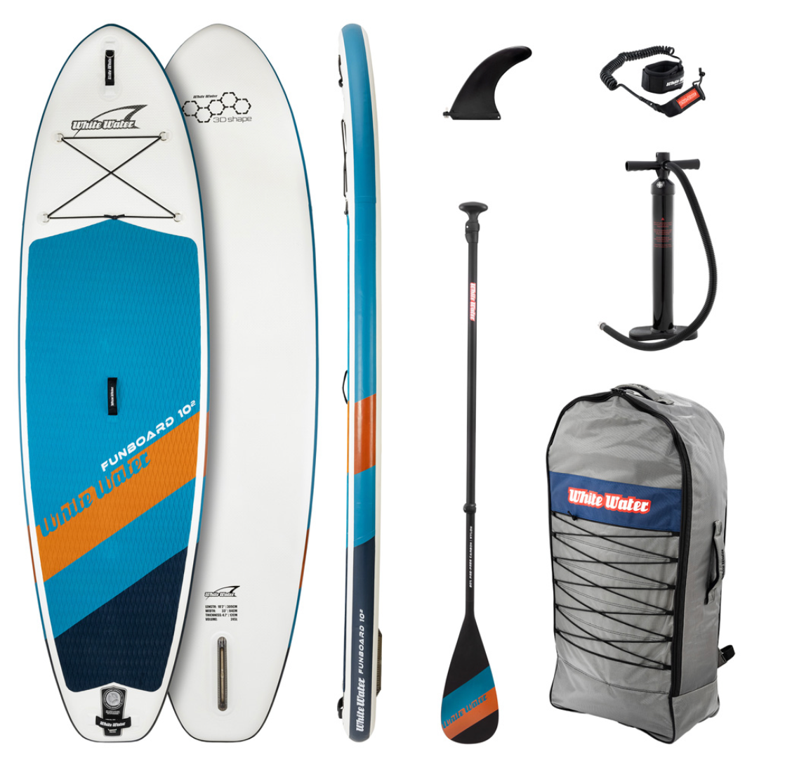 White Water FUNBOARD SET 10‘2‘’ Gebraucht voll funktionsfähig