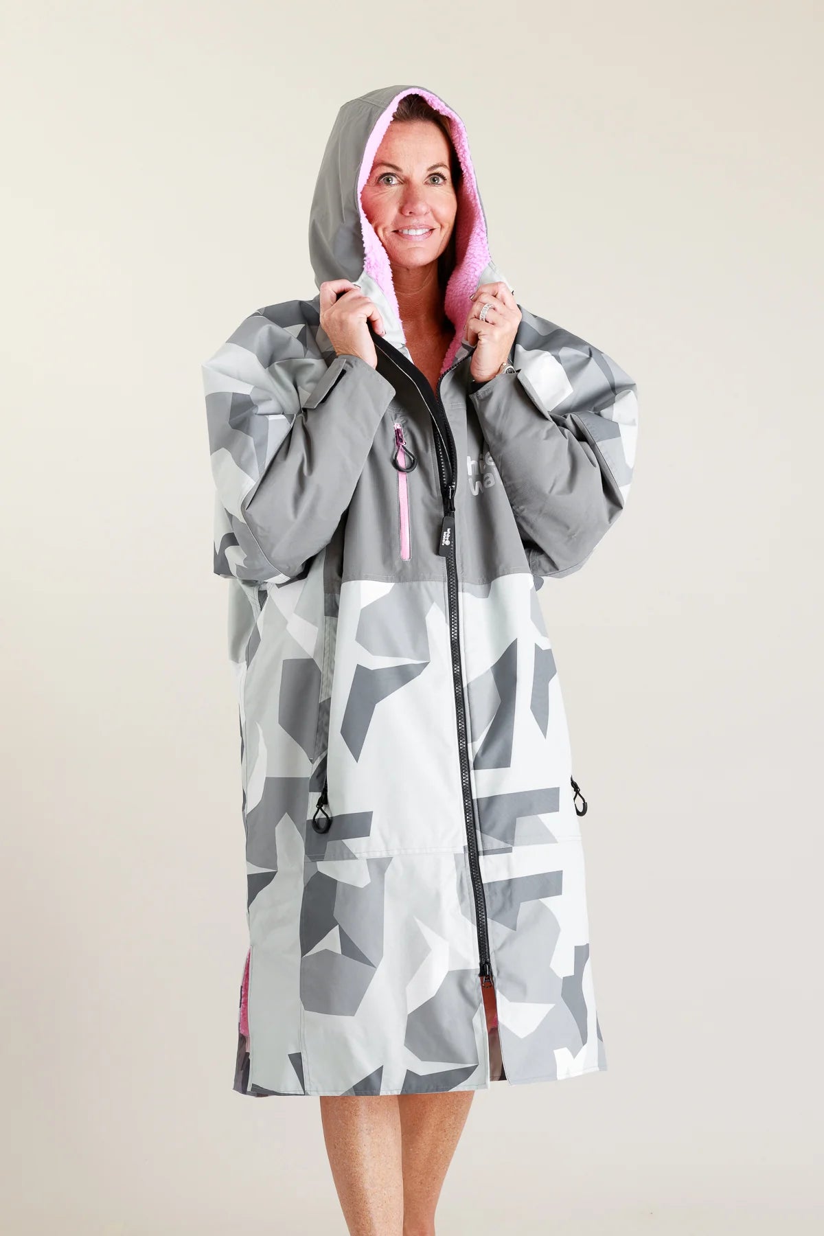 Surf Poncho - Gassi Mantel - Outdoor Mantel, Artic Carmo/ Pink Größe L