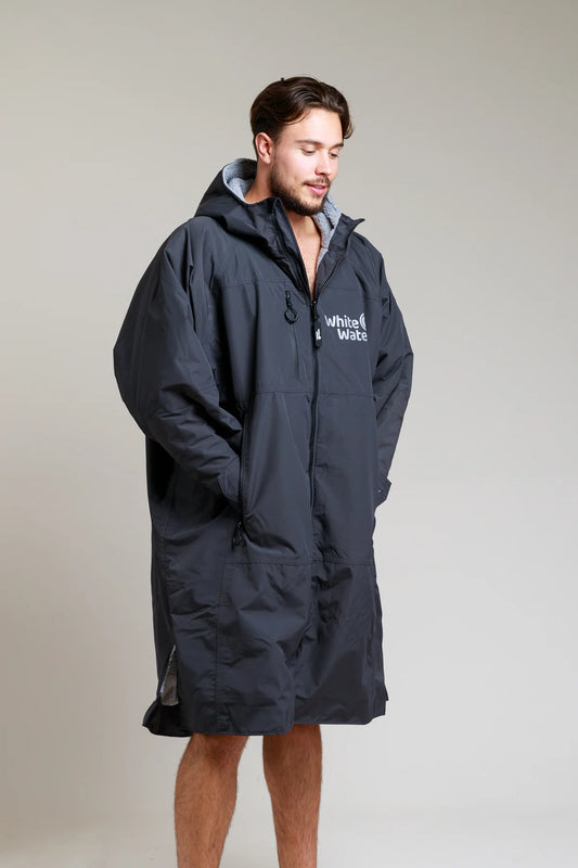 Surf Poncho - Gassi Mantel - Outdoor Mantel, schwarz, Größe L